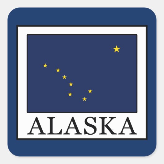 Alaska Quadratischer Aufkleber (Vorderseite)