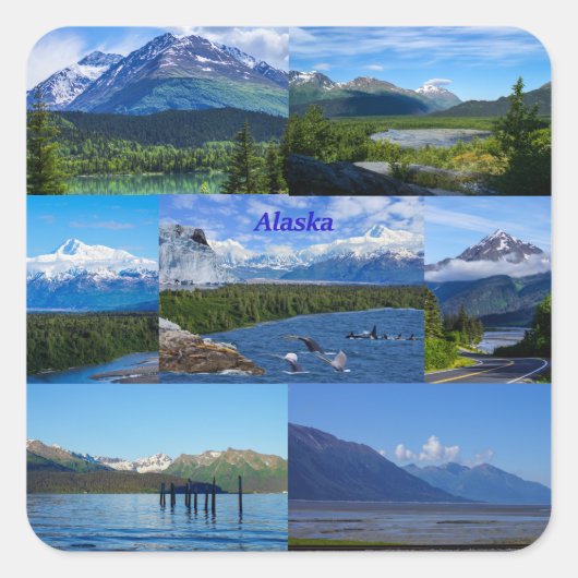 Alaska Quadratischer Aufkleber (Vorderseite)