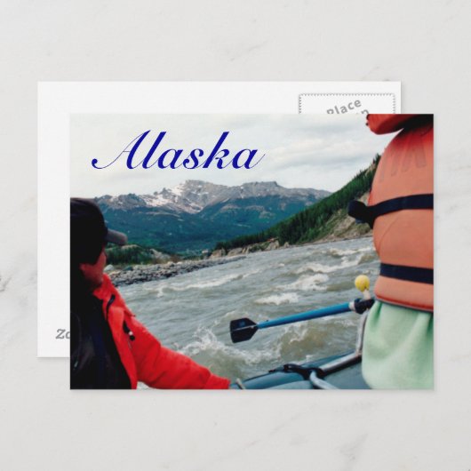 Alaska - Rafting im weißen Wasser Postkarte (Vorne/Hinten)