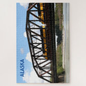 Alaska Railroad locomotive engine and bridge Jigsa Puzzle (Vertikal)