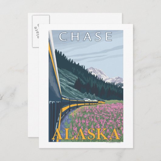 Alaska Railroad Scene - Chase, Alaska Postkarte (Vorne/Hinten)