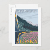 Alaska Railroad Scene - Girdwood, Alaska Postkarte (Vorne/Hinten)