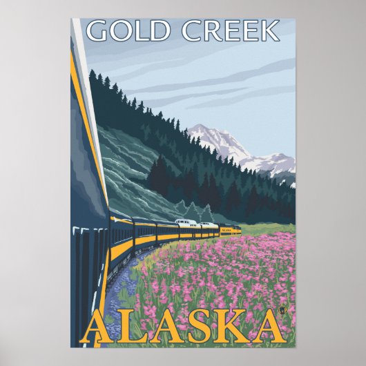 Alaska Railroad Scene - Gold Creek, Alaska Poster (Vorne)