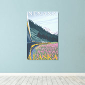 Alaska Railroad Scene - Nenana, Alaska Leinwanddruck (Insitu (Holzboden))