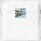 Alaska Railroad - Umschlagklammer Quadratischer Aufkleber (Tasche)