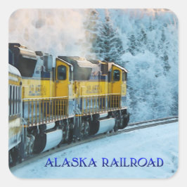 Alaska Railroad - Umschlagklammer Quadratischer Aufkleber