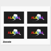Alaska Rainbow Staat 2 Rechteckiger Aufkleber (Blatt)