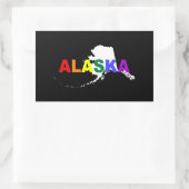 Alaska Rainbow Staat 2 Rechteckiger Aufkleber (Tasche)