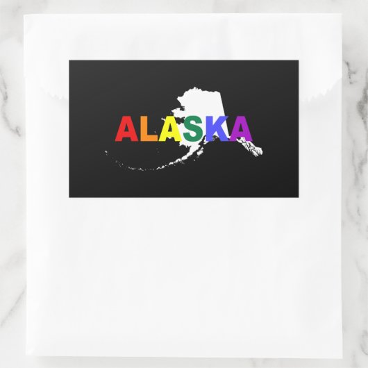 Alaska Rainbow Staat 2 Rechteckiger Aufkleber (Tasche)