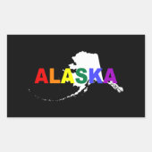 Alaska Rainbow Staat 2 Rechteckiger Aufkleber (Vorderseite)