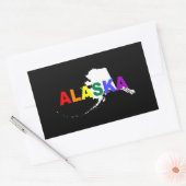 Alaska Rainbow Staat 2 Rechteckiger Aufkleber (Umschlag)