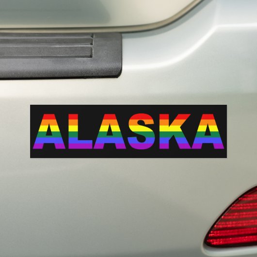 Alaska Rainbow Stripes Autoaufkleber (Auf Auto)