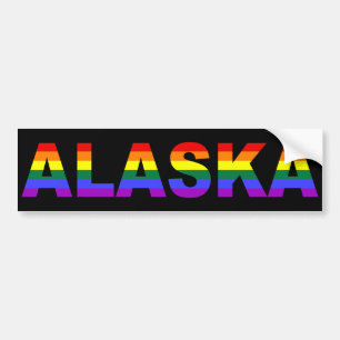 Alaska Rainbow Stripes Autoaufkleber