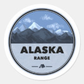 Alaska Range Camping Runder Aufkleber (Vorderseite)
