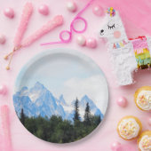 Alaska Range Mountain Landschaft Foto Pappteller (Party)