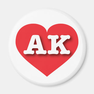 Alaska Red Heart - I Liebe AK Magnet