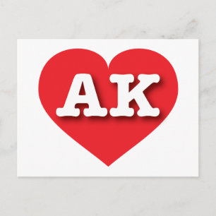 Alaska Red Heart - I Liebe AK Postkarte
