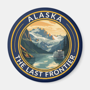Alaska Reise Kunst Abzeichen Magnet