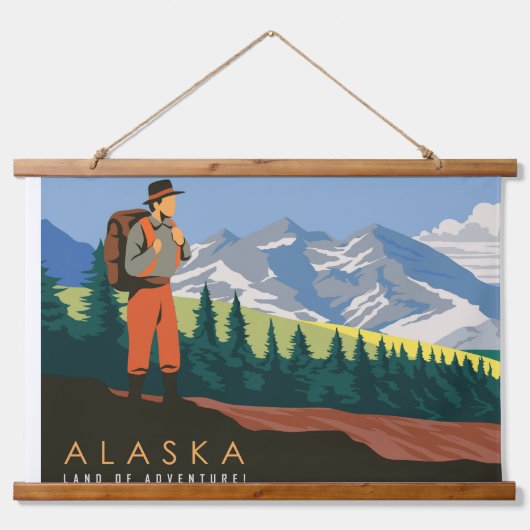 Alaska-Reise Wandteppich Mit Holzrahmen (Vorne)