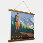 Alaska-Reise Wandteppich Mit Holzrahmen (Gewinkelt)