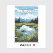 Alaska Reisen Kunst Vintag Aufkleber (Blatt)