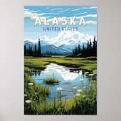 Alaska Reisen Kunst Vintag Poster (Vorne)