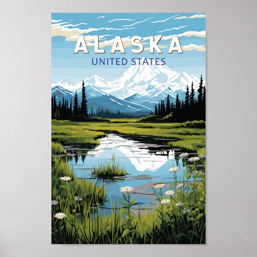 Alaska Reisen Kunst Vintag Poster (Vorne)