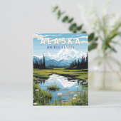 Alaska Reisen Kunst Vintag Postkarte (Stehend Vorderseite)