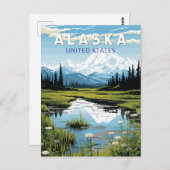 Alaska Reisen Kunst Vintag Postkarte (Vorne/Hinten)