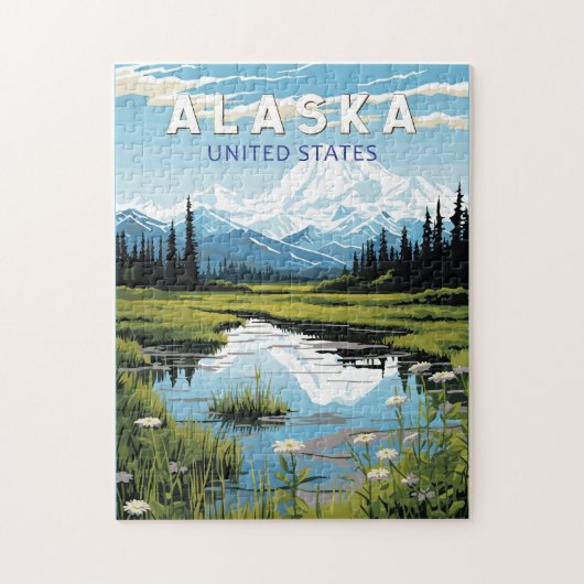 Alaska Reisen Kunst Vintag Puzzle (Vertikal)
