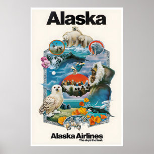 Alaska-Reiseposter Alaskischer Kunstdruck Poster