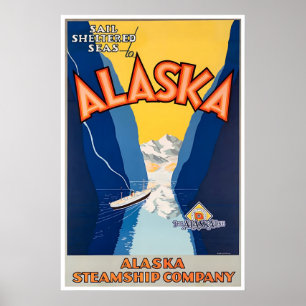Alaska-Reiseposter Kreuzfahrtschiff-Kunstprint Poster