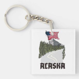 Alaska-Reiseposter Schlüsselanhänger