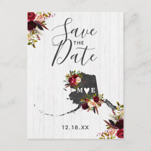 Alaska Reiseziel Rustikal Save the Date Ankündigungspostkarte