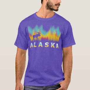 Alaska Rentier mit Polar Leuchten und Elch TShirt
