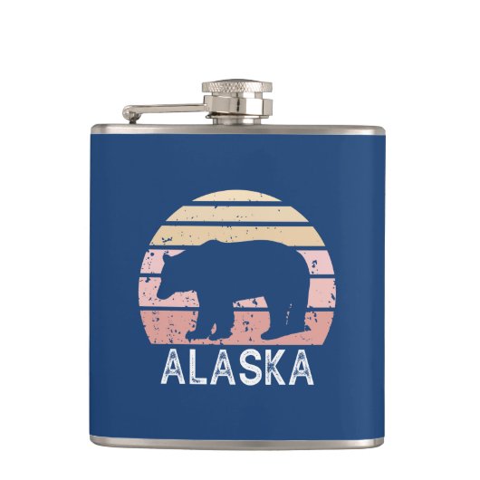 Alaska Retro Bear Flachmann (Vorderseite)