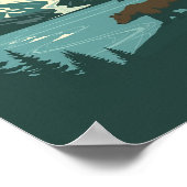 Alaska Retro-Reise Grauer Bär Poster (Ecke)