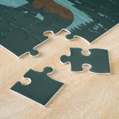 Alaska Retro Reise Grizzlybär Puzzle (Seite)