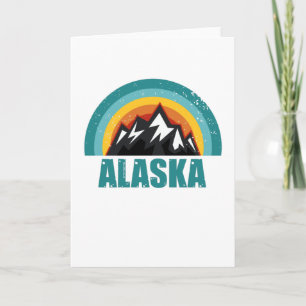 Alaska Retro-Sonnenuntergang Geschenke Amerikanisc Karte