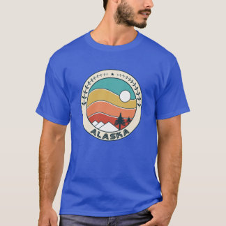 Alaska Retro Vintage Sonnenuntergang Alaska Berg E T-Shirt