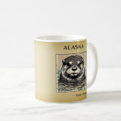 Alaska River Otter Portrait Coffee Tasse-Tan Kaffeetasse (VorderseiteRechts)