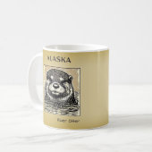 Alaska River Otter Portrait Coffee Tasse-Tan Kaffeetasse (Vorderseite Links)