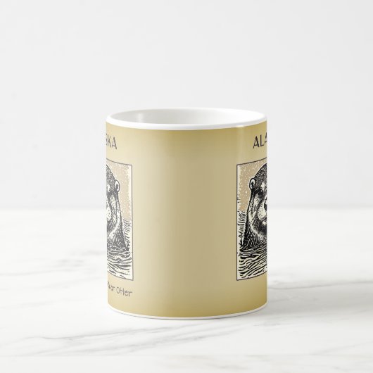 Alaska River Otter Portrait Coffee Tasse-Tan Kaffeetasse (Mittel)