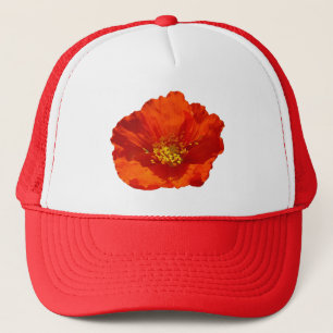 Alaska-Rote Klatschmohn-Farbige Blume Truckerkappe