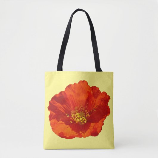 Alaska-Rote Mohnblume Farbige Blume Tasche (Vorderseite)