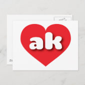 Alaska rotes Herz - I Liebe ak Postkarte (Vorne/Hinten)