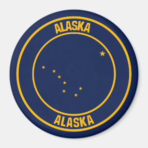 Alaska Round Emblem Magnet