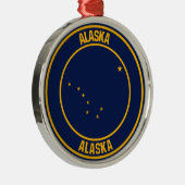 Alaska Round Emblem Ornament Aus Metall (Rechts)