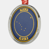 Alaska Round Emblem Ornament Aus Metall (Links)