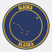 Alaska Round Emblem Runder Aufkleber (Vorderseite)